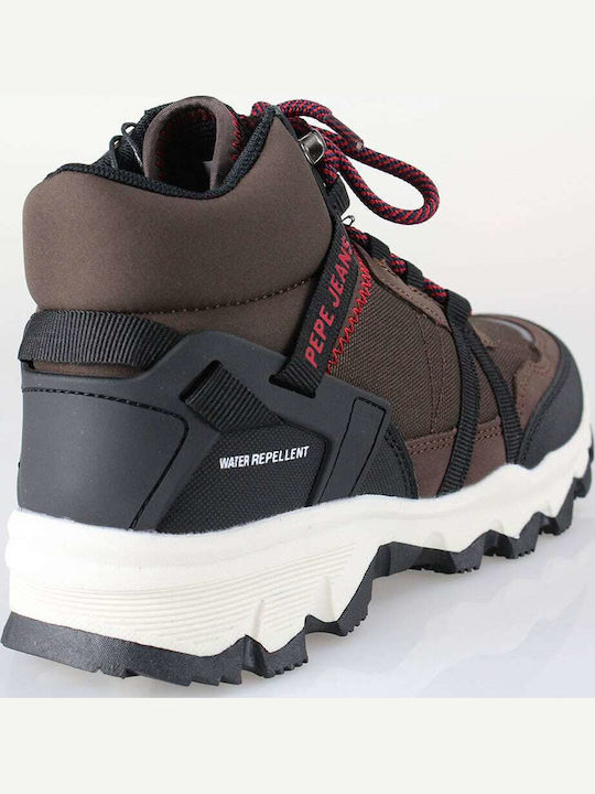 Kids Waterproof Leather Hiking Boots Brown