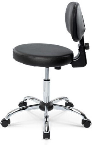 Confort 1 Wheeled Stool with Backrest Black