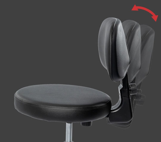 Confort 1 Wheeled Stool with Backrest Black