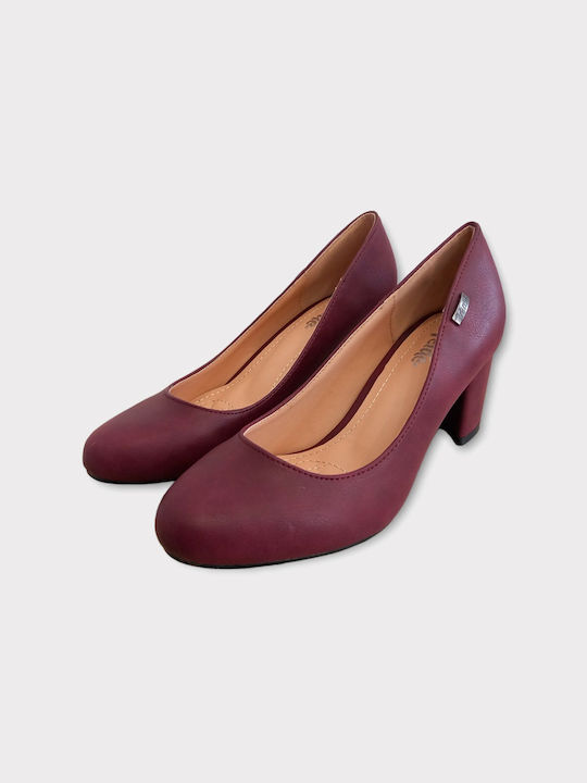 Verde Burgundy Medium Heels 2693