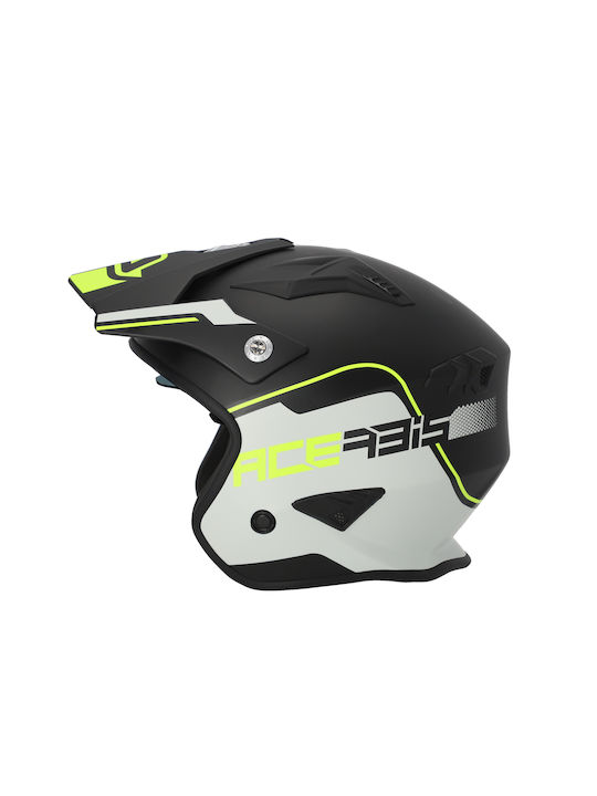 Acerbis Aria Black/Fluo/Yellow Motorcycle Helmet Jet ECE 22.06 1250gr with Sunvisor