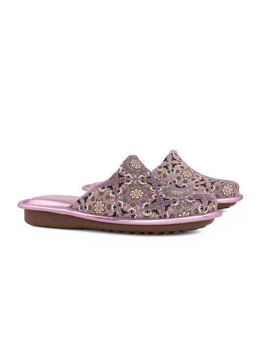 Castor Anatomic Leather Women's Slipper In Lilac Colour