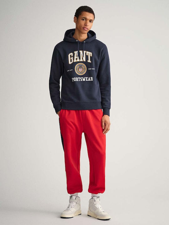 Crest Shield Sweatshirt with Hood Navy Blue