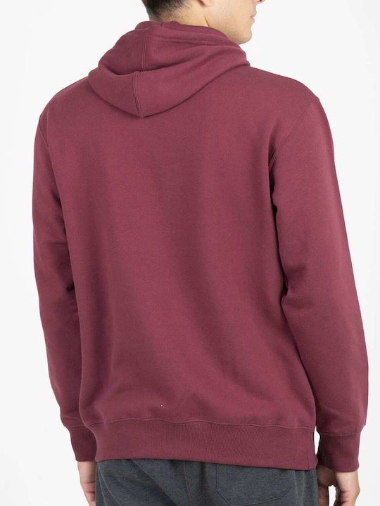 Russell Athletic Men's Sweatshirt with Hood and Pockets Burgundy