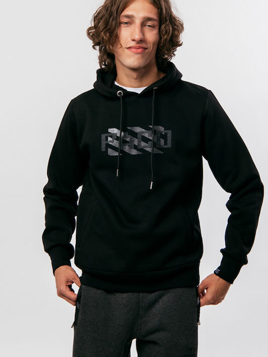 Paco & Co Men's Sweatshirt with Hood and Pockets Black