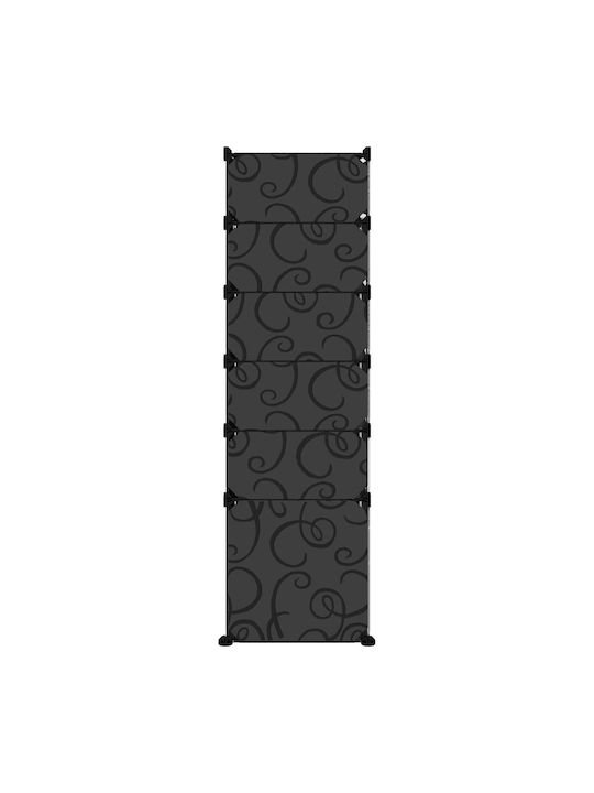 Plastic Shoe Organizer with 12 Shelves Black 94x37x125cm