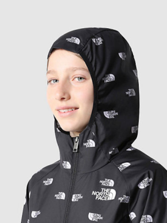 Never Stop WindWall Waterproof Kids Sports Short Jacket Windproof Hooded Black