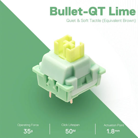 Redragon A113 Comutatoare Pentru Tastatură Întrerupătoare Mecanice Tactile Bullet-QT Lime-Soft