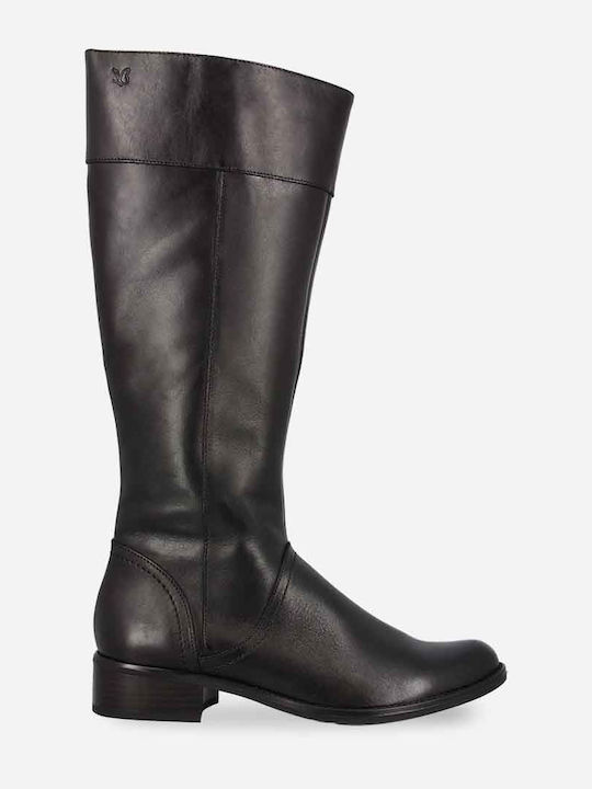 Leder Damenstiefel Schwarz