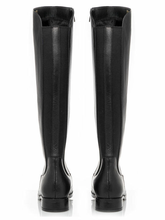 Leather Women's Boots with Rubber Black