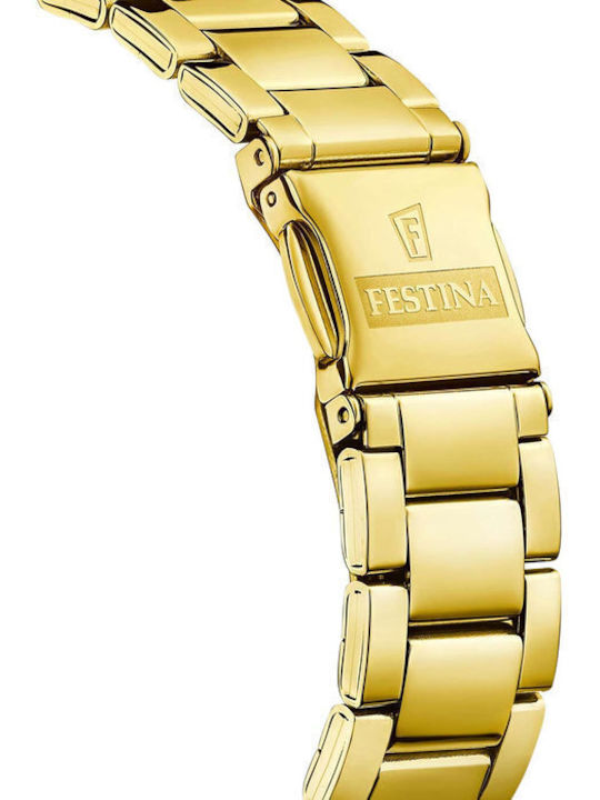 Festina Women's Watch Chronograph with Gold Metal Bracelet