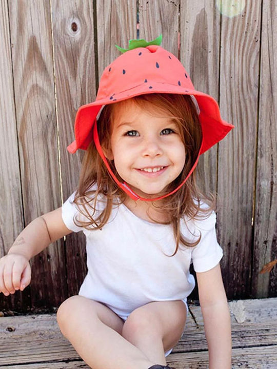 Zoocchini Kids' Hat Bucket Fabric Sunscreen Strawberry Fuchsia