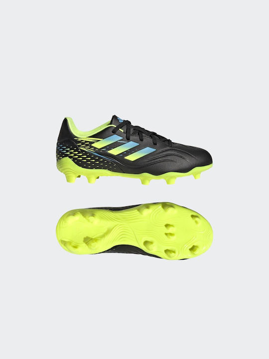 Adidas Copa Sense 3 Fg Kids Molded Soccer Shoes Core Black / Bright Cyan / Team Solar Yellow
