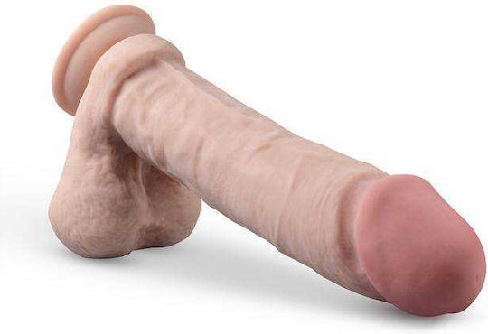 Dr. Skin Plus Thick Posable Ρεαλιστικό Dildo με Όρχεις και Βεντούζα Vanilla 23cm