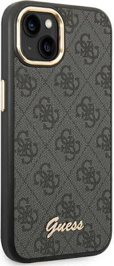 Guess Vintage Gold Logo Задна корица Пластмаса Черен (iPhone 14 Plus)