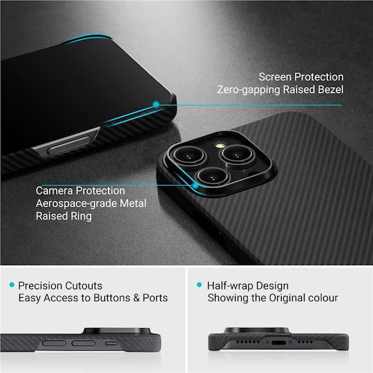 Pitaka MagEZ 3 Aramid Back Cover Aramid Fiber 0.95mm Black (iPhone 14 Pro)