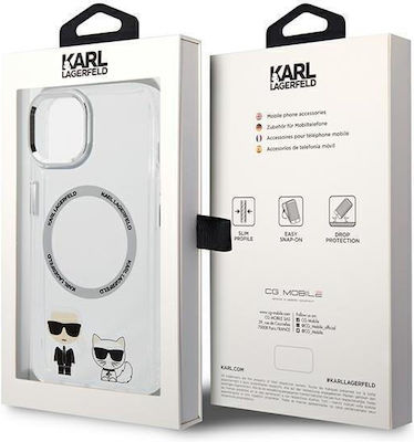 Karl Lagerfeld Karl & Choupette Coperta din spate Silicon Transparent (iPhone 14 Pro Max) KLHMP14XHKCT