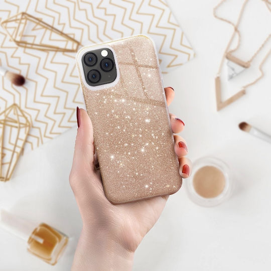 Forcell Shining Umschlag Rückseite Silikon Gold (Galaxy A13 4G)