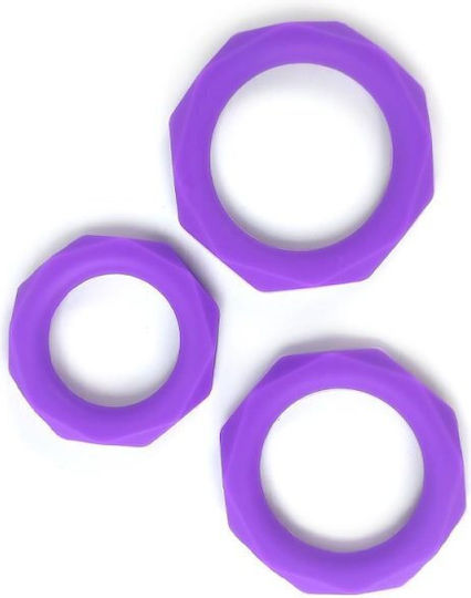 Set Cock Rings Schwanz Purple 3Stück