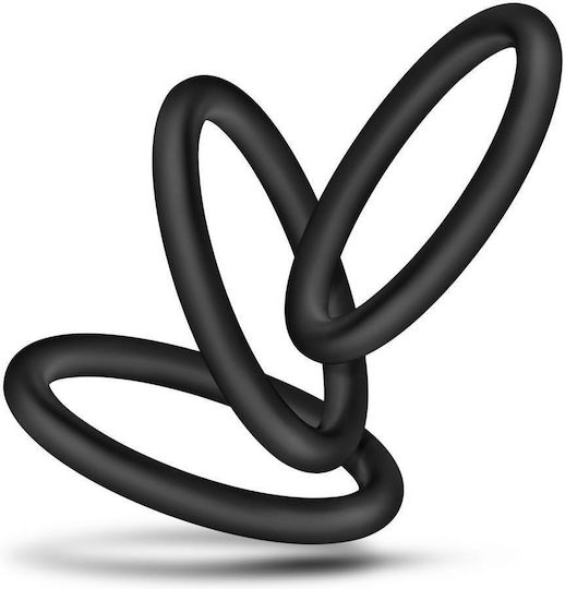 Blush Performance VS1 Pure Premium Silicone Cockrings Set Cock Rings Schwanz Black 3Stück