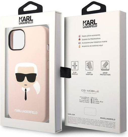 Karl Lagerfeld Karl`s Head Back Cover Plastic / Silicone Light Pinkαι (iPhone 14 Pro Max)