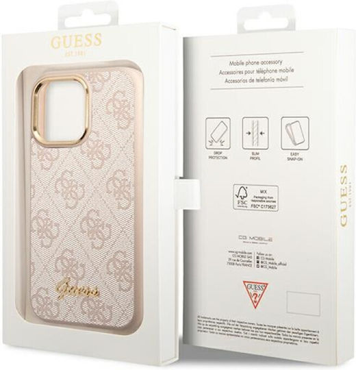 Guess Vintage Gold Logo Back Cover Πλαστικό Ροζ (iPhone 14 Pro)