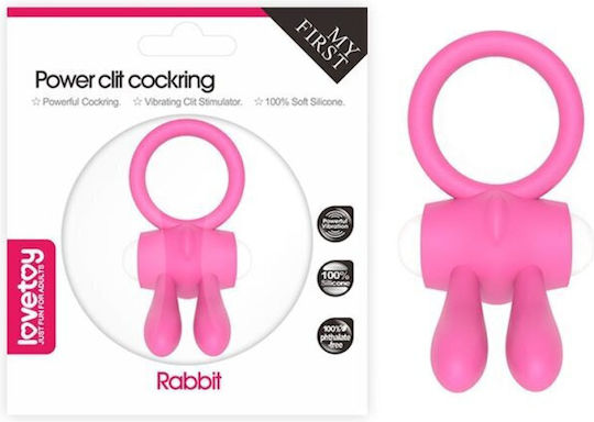 Lovetoy My First Power Clit Cockring Rabbit Vibrant Inel Cock Pink LV1422