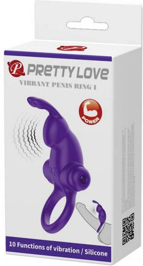 Pretty Love Vibrant Penis Ring I Δονούμενο Δαχτυλίδι Πέους Σιλικόνης Purple BI-210204-1