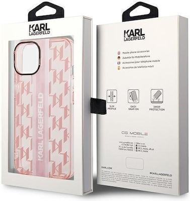 Karl Lagerfeld Mono Vertical Stripe Back Cover Πλαστικό Ροζ (iPhone 14 Plus)