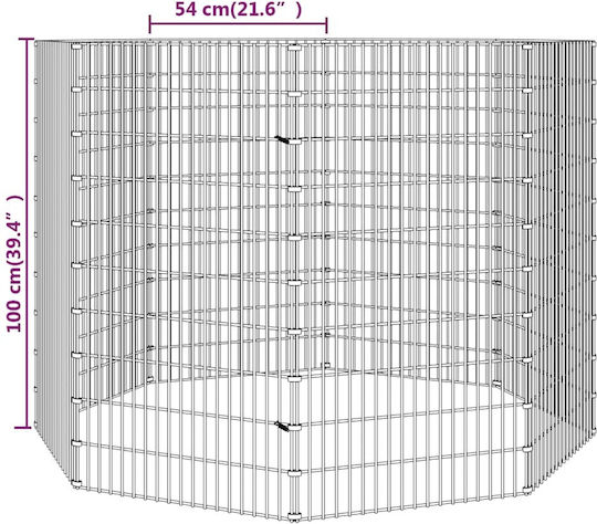 vidaXL 171582 Μεταλλικό Κλουβί για Κουνέλια 8 Πάνελ 54x54x100εκ.