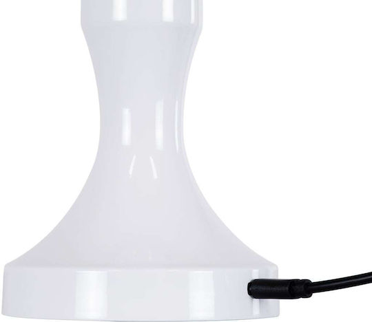 GloboStar Lunna Kunststoff Tischlampe LED mit Weiß Schirm und Basis