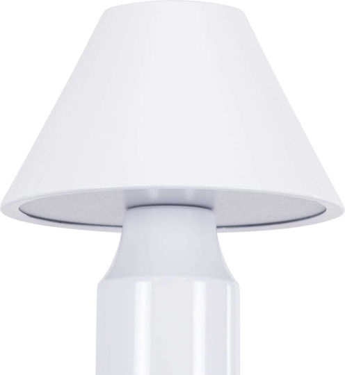 GloboStar Lunna Kunststoff Tischlampe LED mit Weiß Schirm und Basis