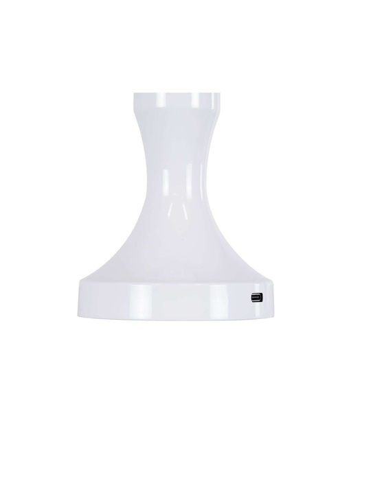 GloboStar Lunna Plastic Table Lamp LED with White Shade and Base