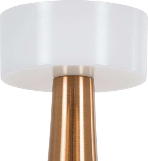 GloboStar Nanna Kunststoff Tischlampe LED mit Weiß Schirm und Kupfer Basis