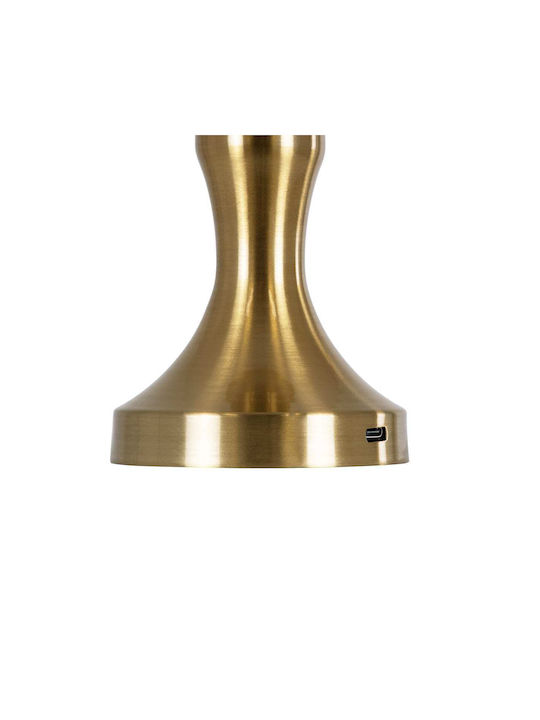 GloboStar Lunna Plastic Table Lamp LED with Gold Shade and Base
