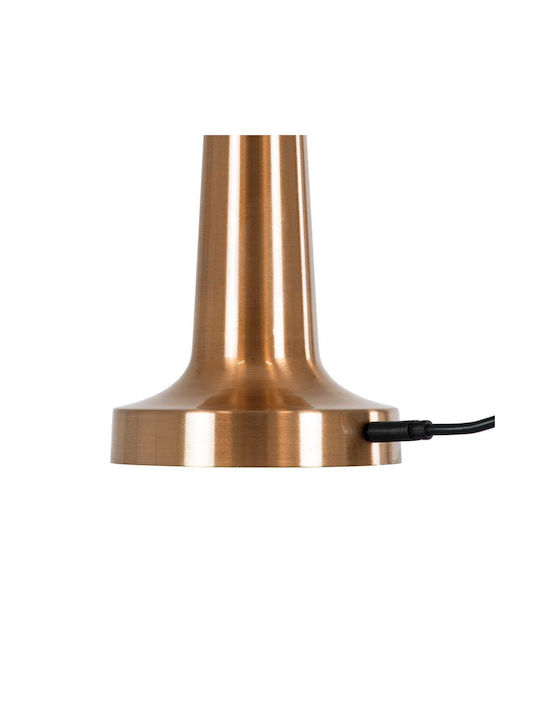 GloboStar Nanna Plastic Table Lamp LED with White Shade and Copper Base