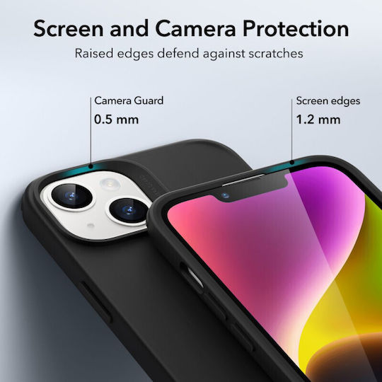 ESR CH Halolock Umschlag Rückseite Silikon 0.5mm Schwarz (iPhone 14 Plus)