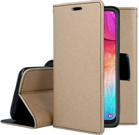Fancy Wallet Δερματίνης Χρυσό-Μαύρο (Redmi Note 9T)