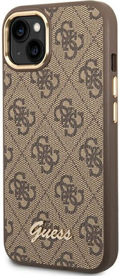 Guess Vintage Gold Logo Back Cover Plastic Brown (iPhone 14) GUHCP14SHG4SHW