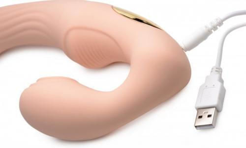 Strap U U-Pulse Silicone Vibrating Strapless Strap-On Strapless Strap On με Dildo με Δόνηση στο χρώμα του δέρματος