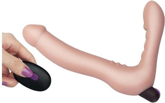 Lovetoy iJoy Trägerlos Strap On mit Dildo 20cm mit Vibration in Hautfarbe