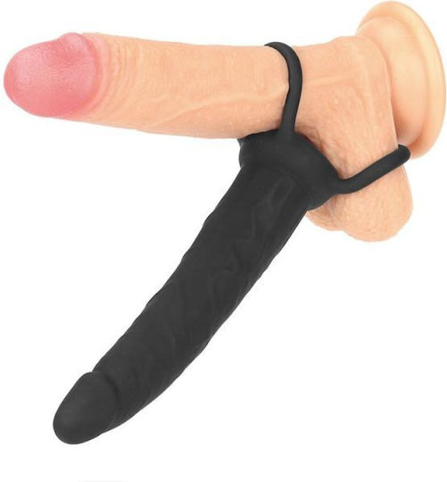 Lovetoy Silicone Fantasy Double Prober with Dildo 15cm Black