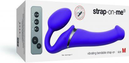 Strap On Me Strapless Vibrating Strap On Dildo Size M Strapless Strap On με Dildo 3cm με Δόνηση σε Μωβ Χρώμα