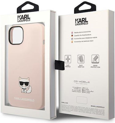 Karl Lagerfeld Choupette Coperta din spate Silicon Light Pink (iPhone 14 Pro Max) KLHCP14XSLCTPI