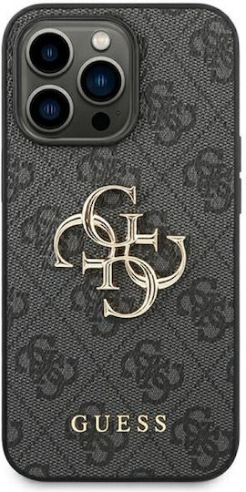 Guess Metal Logo Back Cover Δερματίνης Γκρι (iPhone 14 Pro)