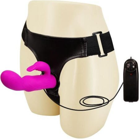 Baile Strap-On Dildo Harnașament cu Dildo 15cm și Vibrație în culoarea Purple