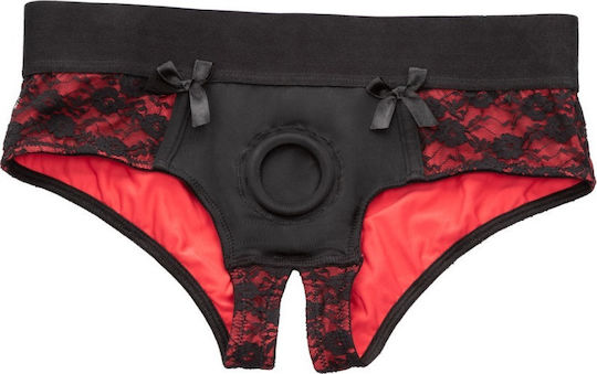 Calexotics Scandal Crotchless Pegging Panty Set Red Εσώρουχο με Dildo