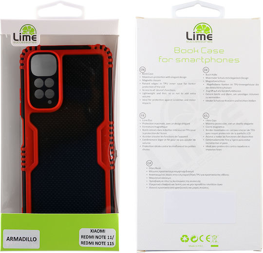 Lime Armadillo Camera Guard Back Cover Plastic Roșu (Redmi Note 11 / 11S 4G)