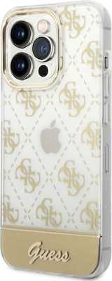 Guess 4G Pattern Script Plastic Back Cover Gold (iPhone 14 Pro)