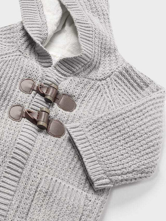 Kinderstrickjacke Gestrickt mit Kapuze Gray
